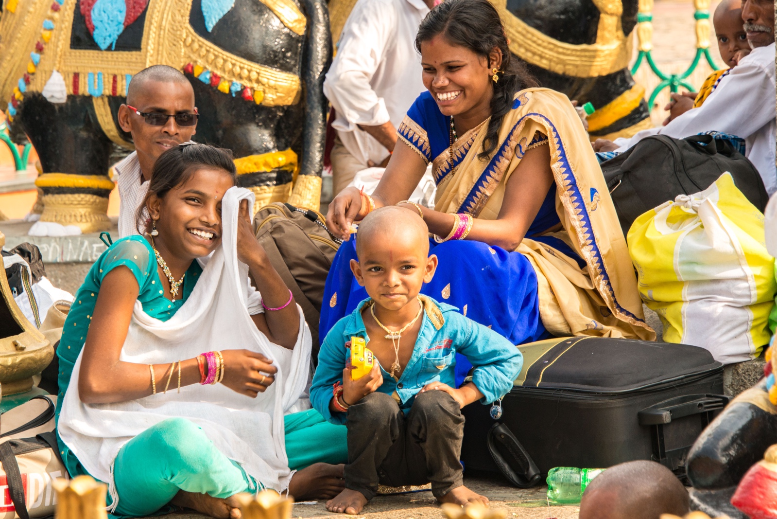 Mysore - Familie auf dem Markt